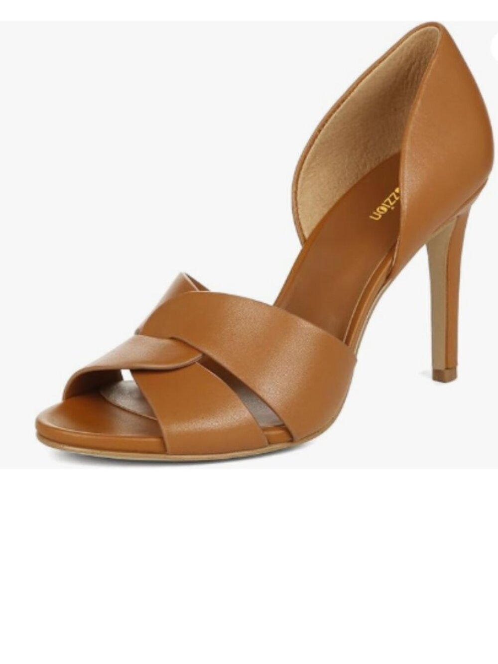 Pazzion Brown Sexy Open Toe High Heeled D'Orsay Pump Slip On Two Piece Sandal